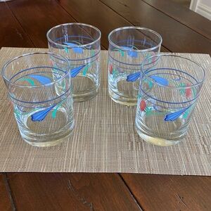 Lenox Poppies on Blue Glass Drinkware Set